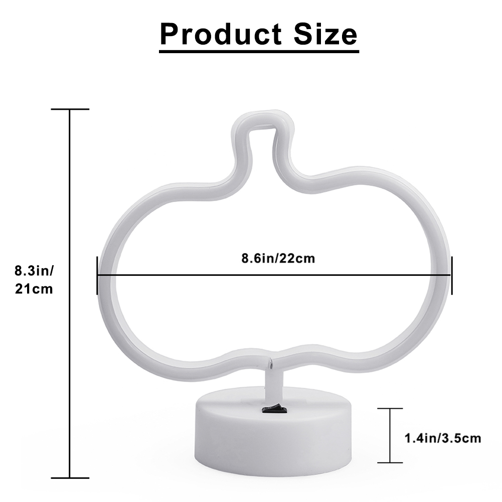 Luzes noturnas de néon com sinal de abóbora LED
