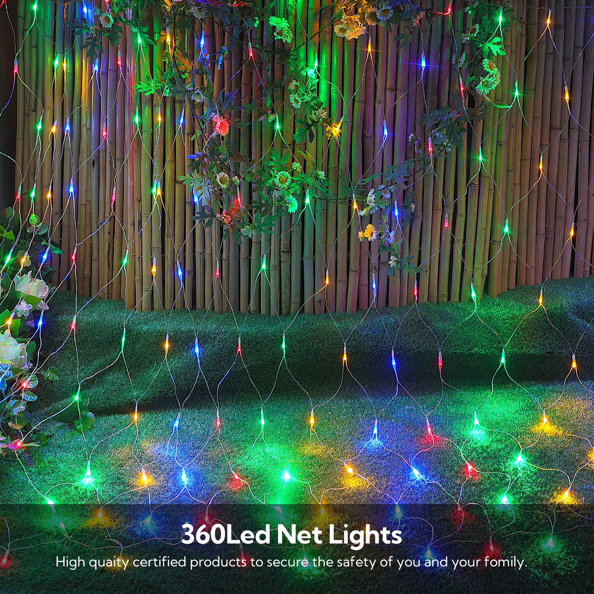 Luzes de corda líquida multicoloridas 360 LED