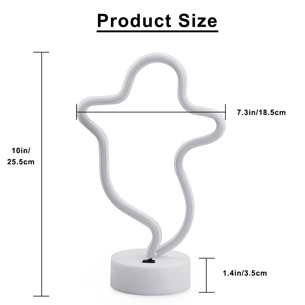 Luz de néon alimentada por bateria USB ou 3-AA