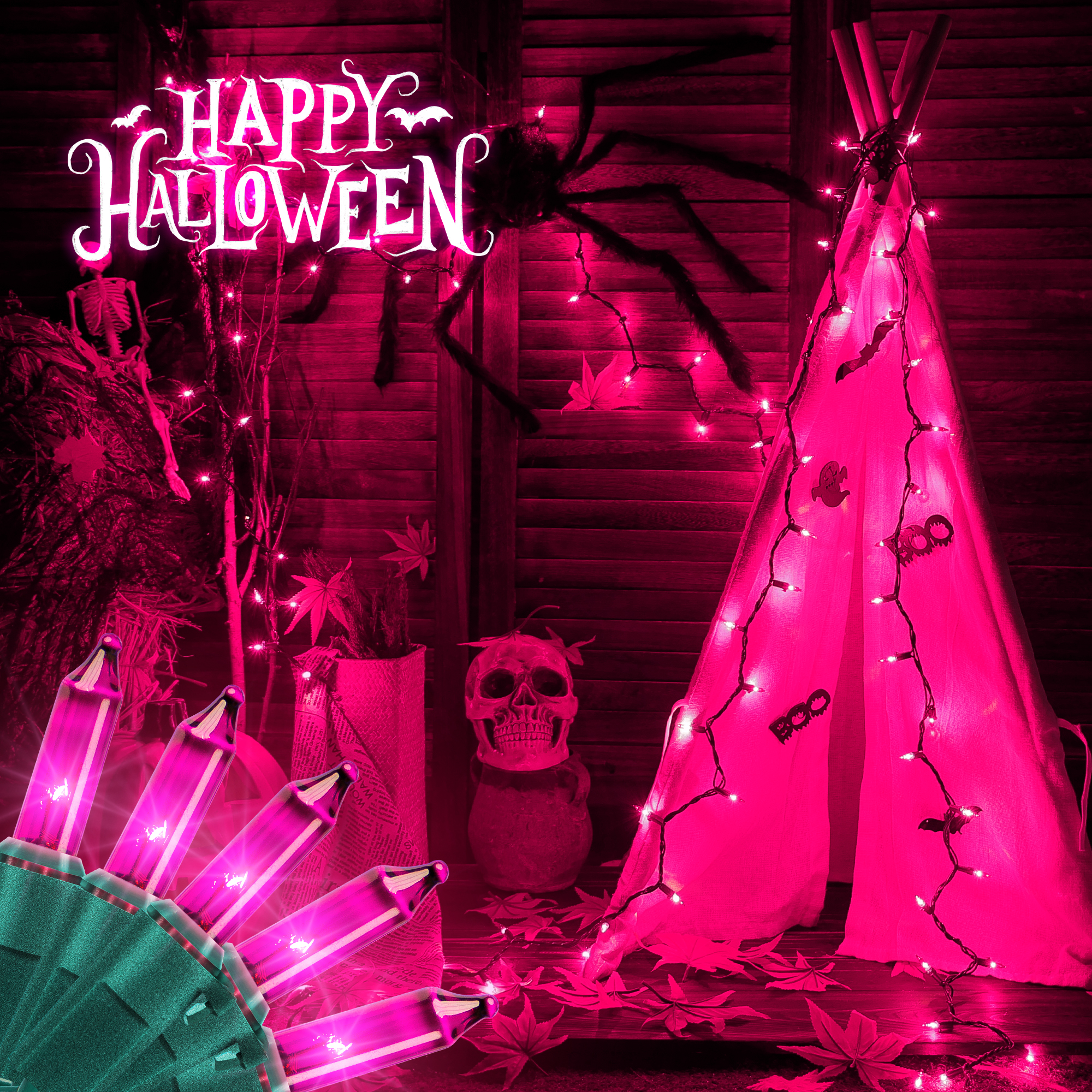 13 pés 50 LED luzes de corda para decoração de Halloween