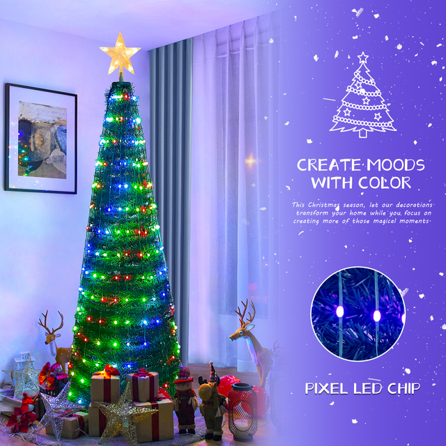 Árvore de Natal dobrável DIY 6FT 314LED 