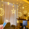 Luz de cortina estrela da lua para decoração de casa