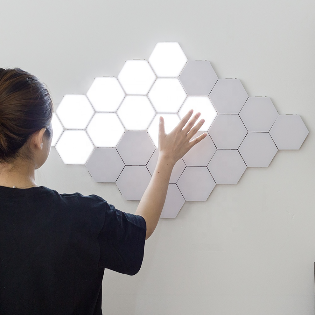 Candeeiros de parede com iluminação hexagonal táctil