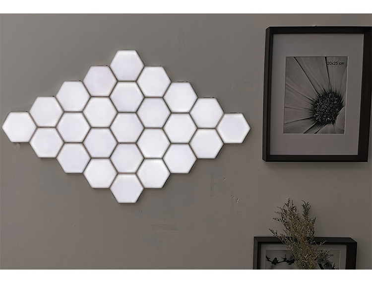 Candeeiros de parede com iluminação hexagonal táctil