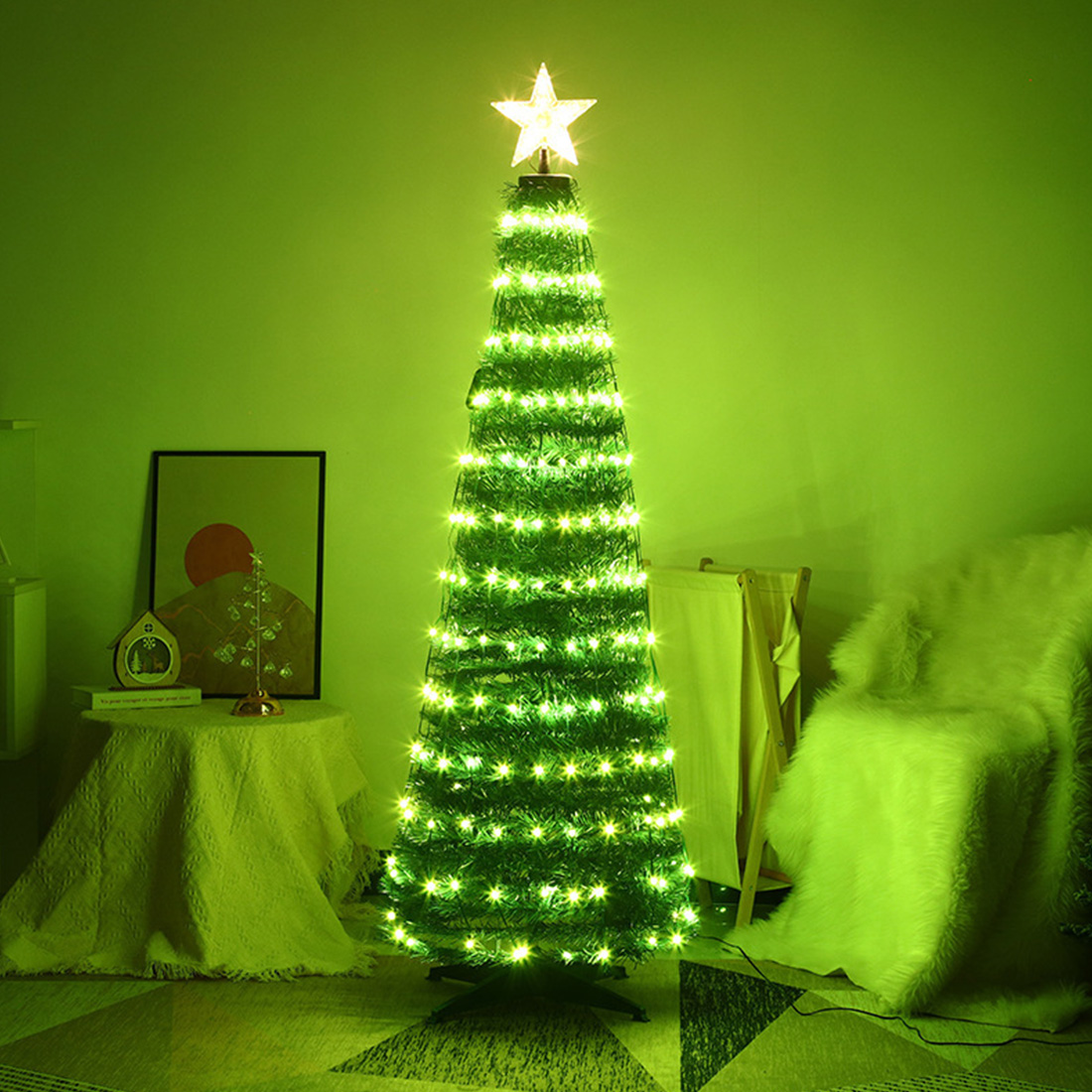 Imagem de luzes de Natal de fadas multicoloridas de estrela