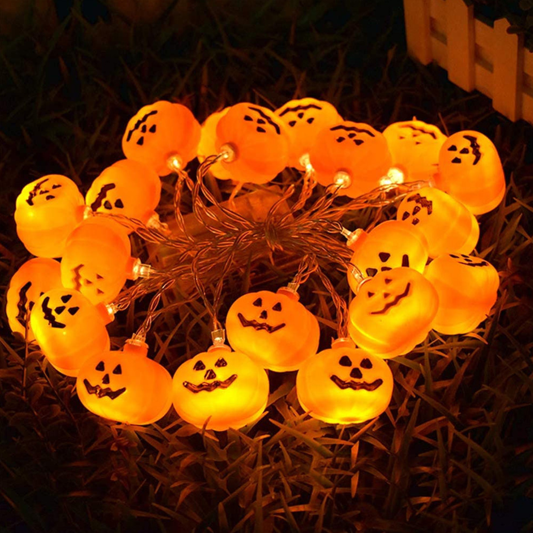 Luzes de corda de lanterna de abóbora para decoração de Halloween