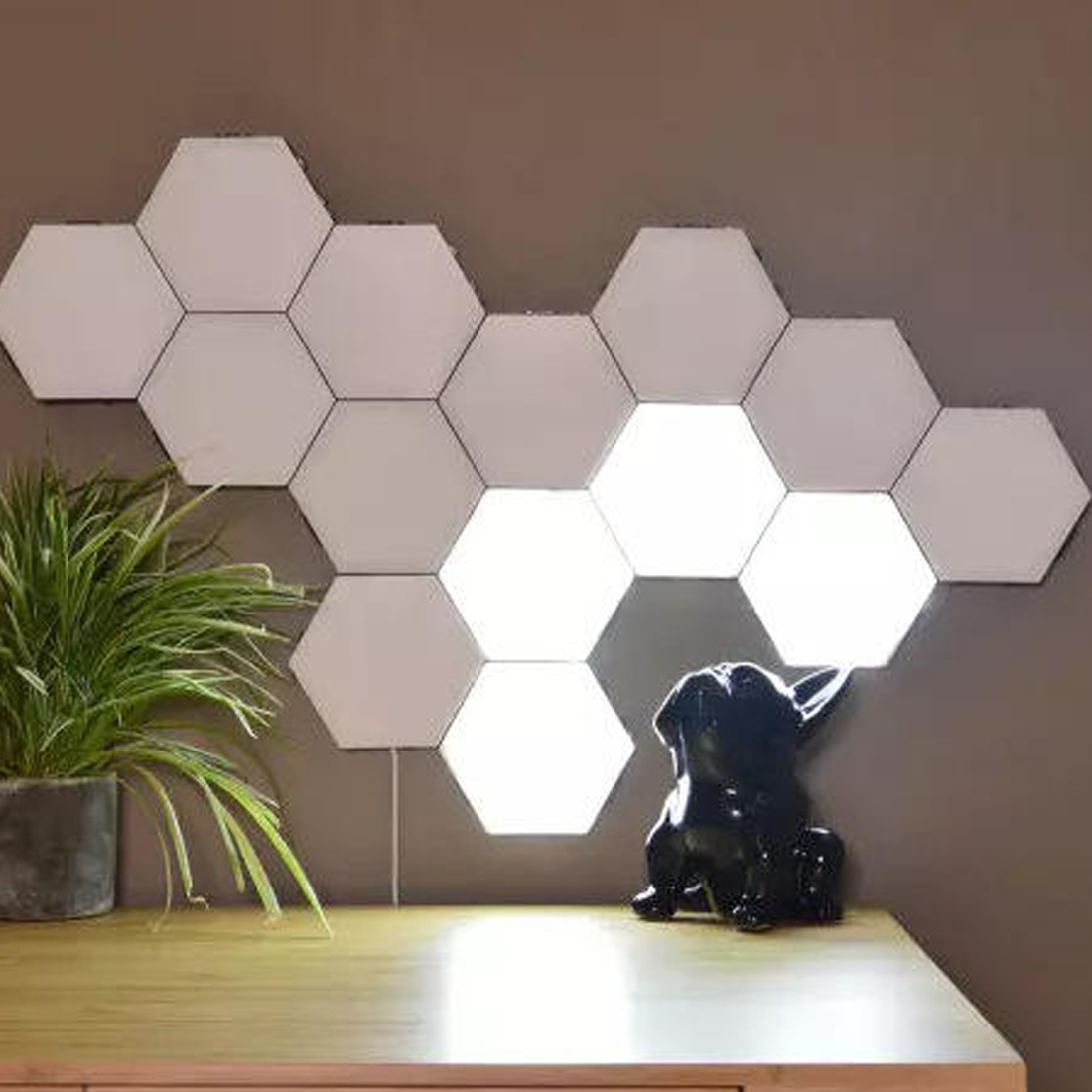 Candeeiros de parede com iluminação hexagonal táctil