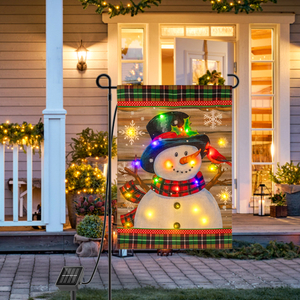 Bandeira LED de jardim de boneco de neve de Natal