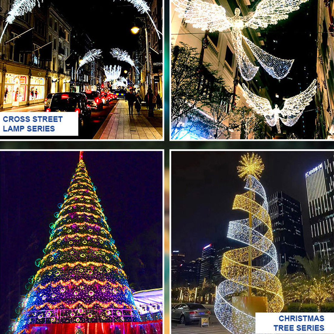 Imagem de cena de luzes em arco em forma de coração de Natal ao ar livre