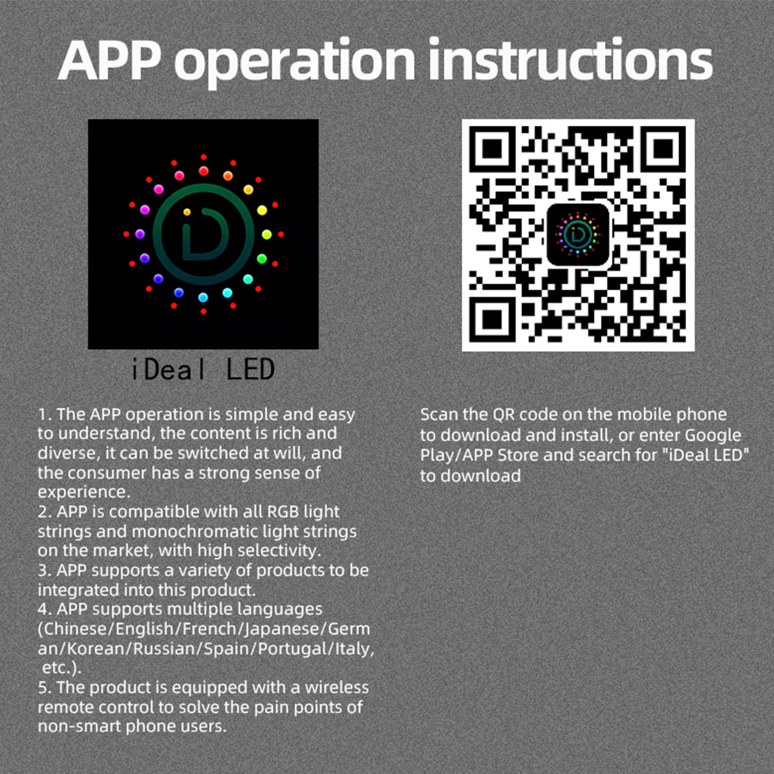 Aplicativo de luzes de cortina de aplicativo Bluetooth inteligente apresenta imagem