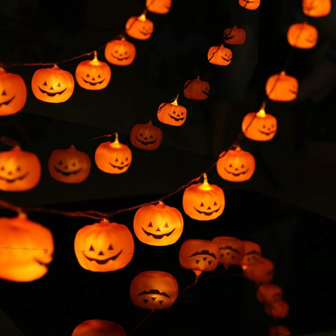 Luzes de corda de lanterna de abóbora para decoração de Halloween