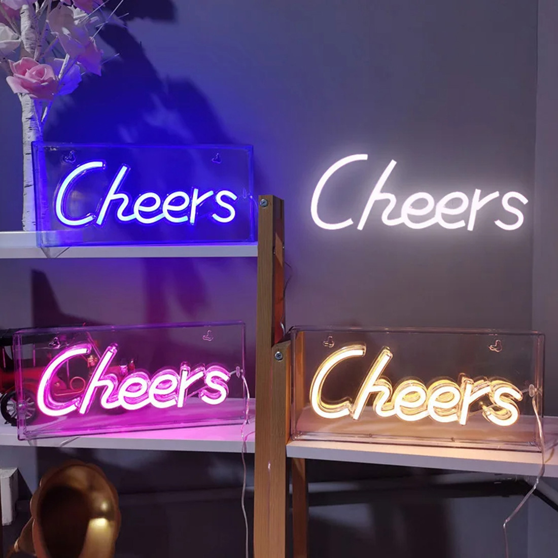 Lâmpada de bar Cheers Neon Sign Light Produzir Imagem