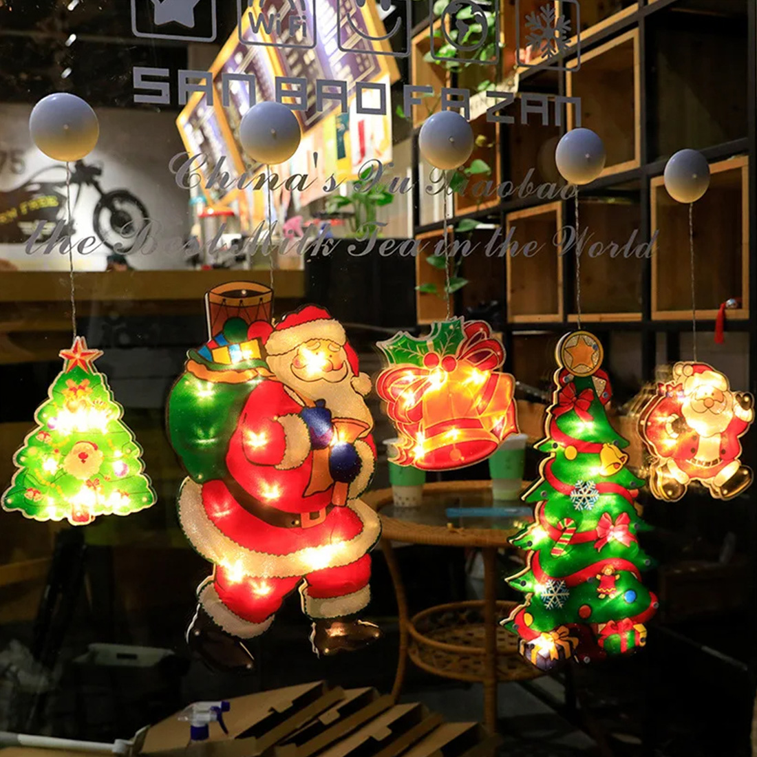 Natal Papai Noel decorações otário lâmpada cena imagem