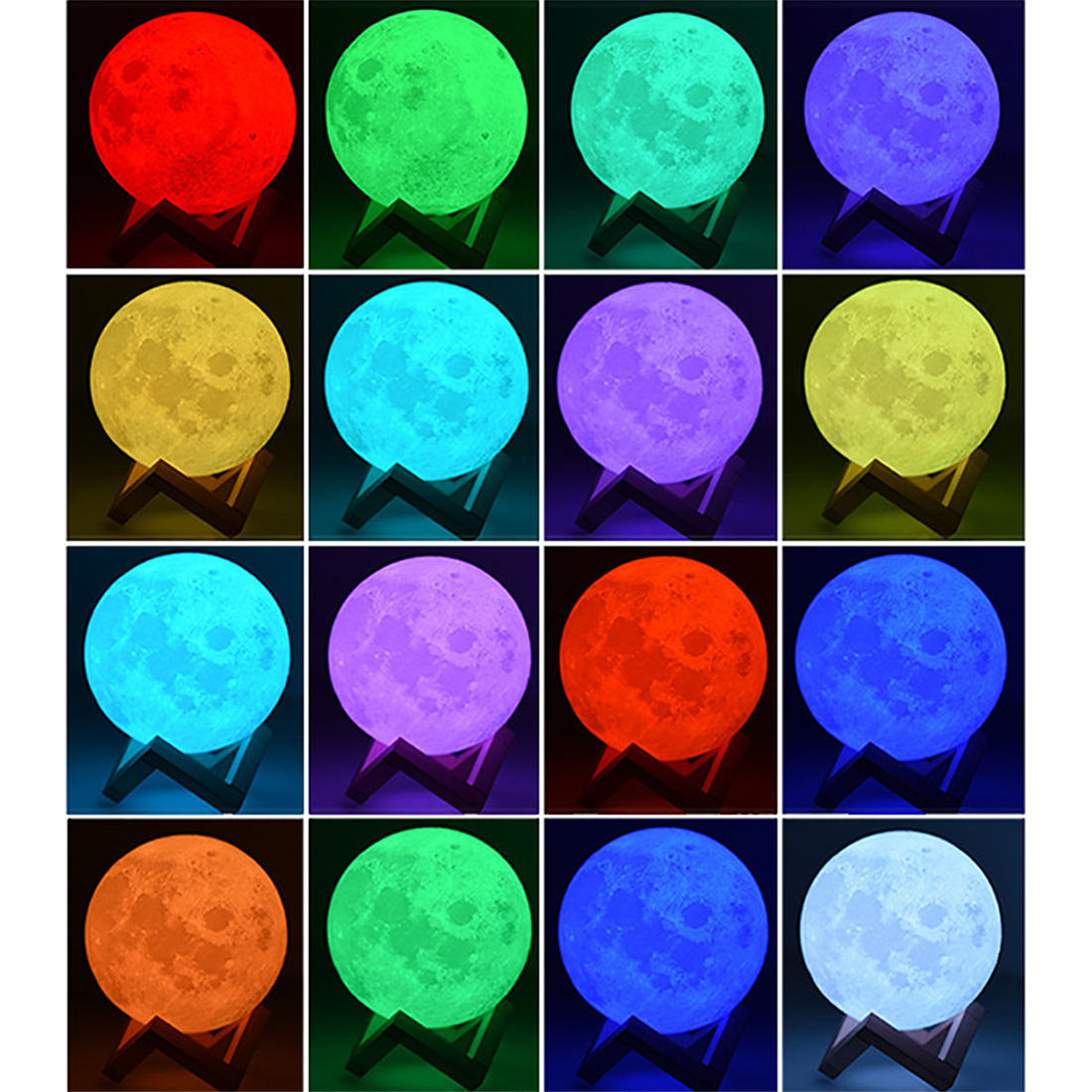 Lâmpada de lua noturna impressa em 3D