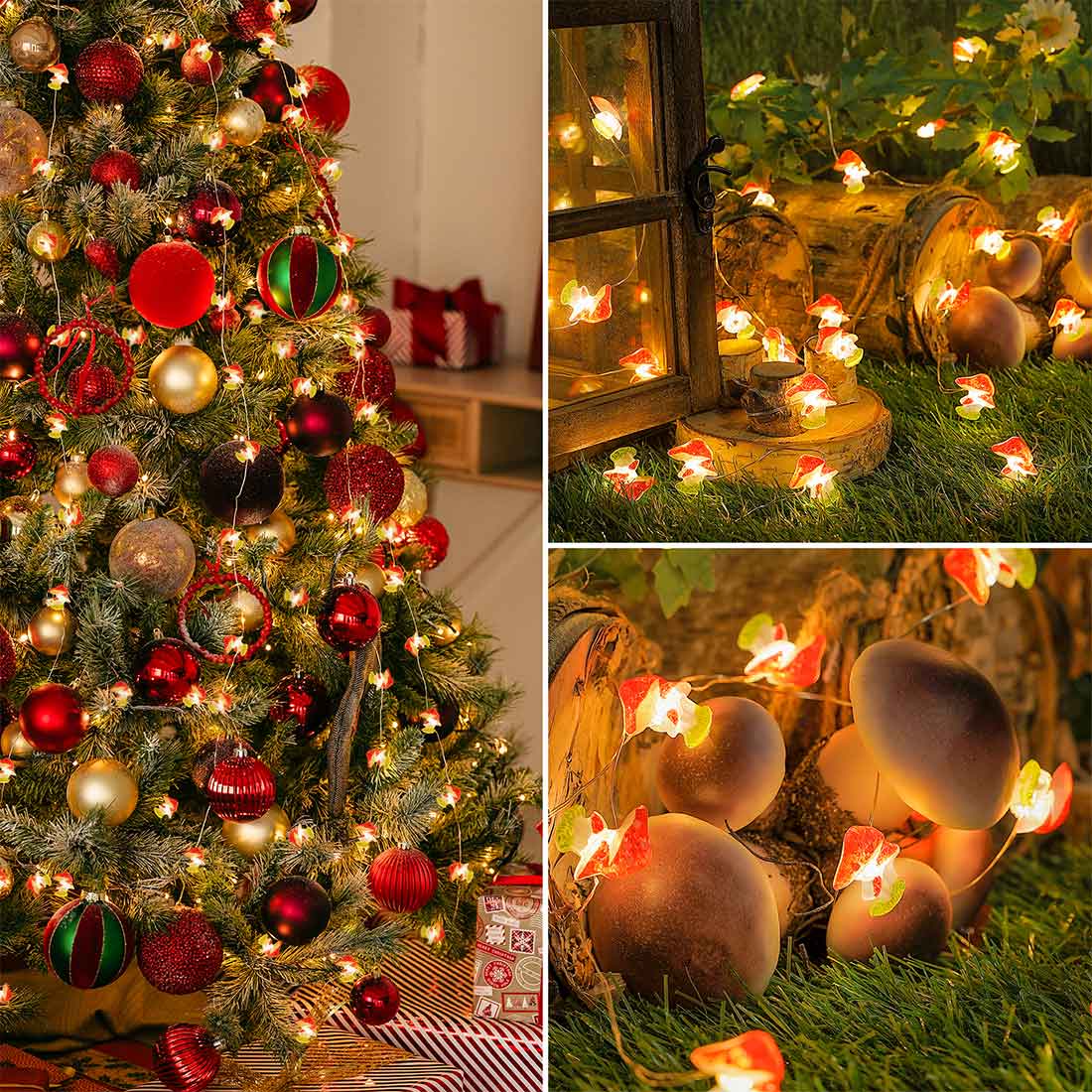  Imagem de cena de luzes de Natal operadas por bateria