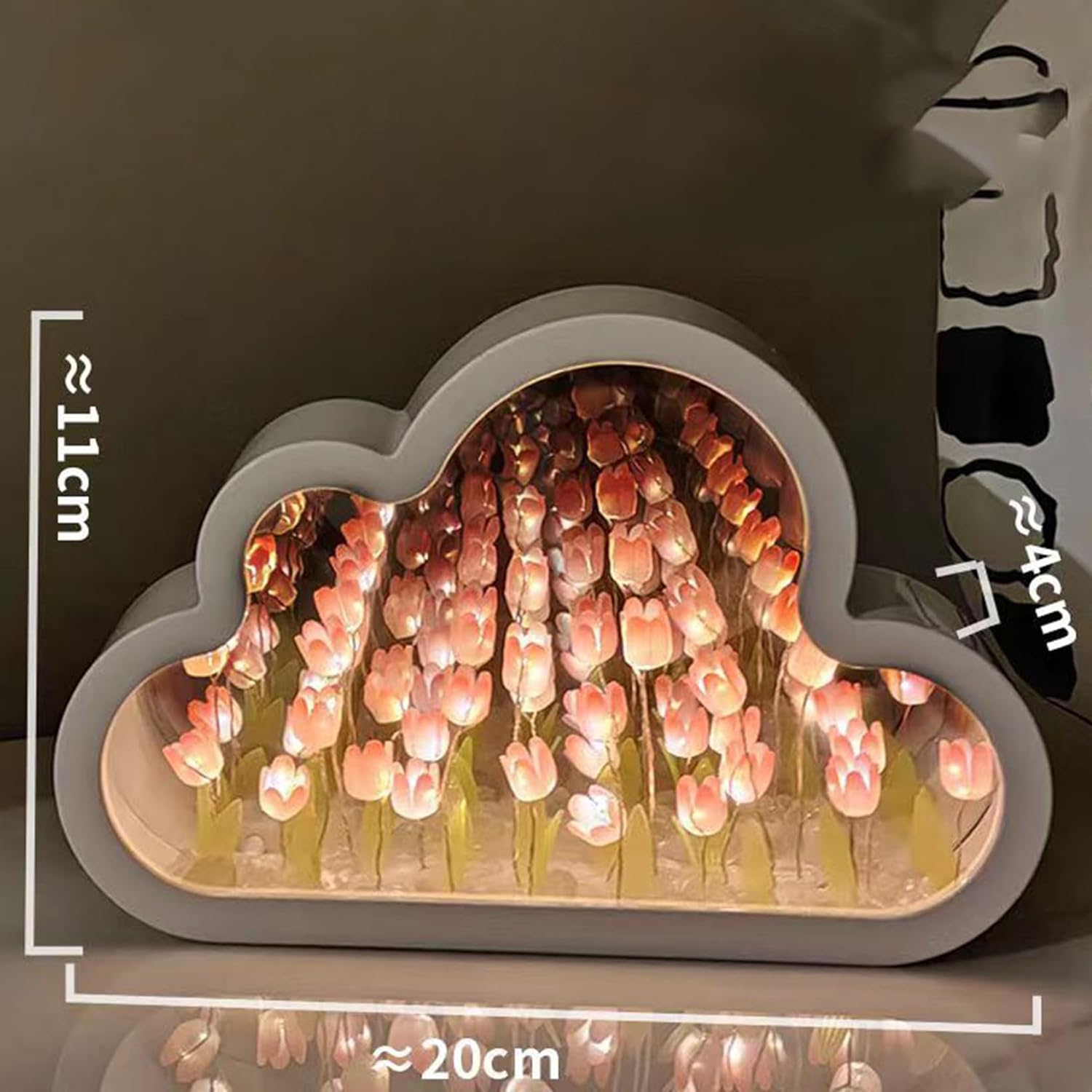 Imagem de tamanho de luz noturna de tulipa artesanal faça você mesmo