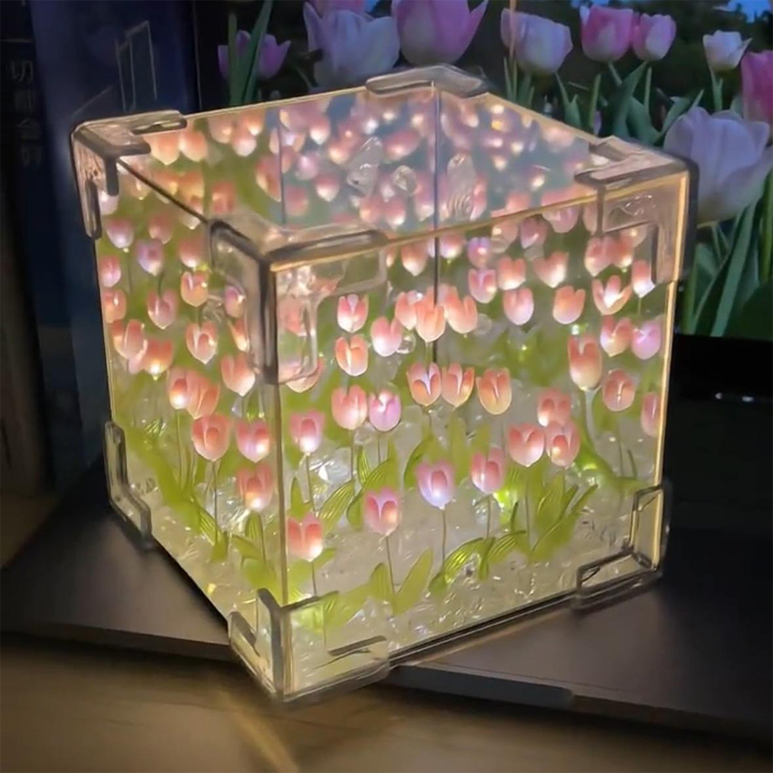 Imagem de lâmpada de espelho DIY Tulip Cube