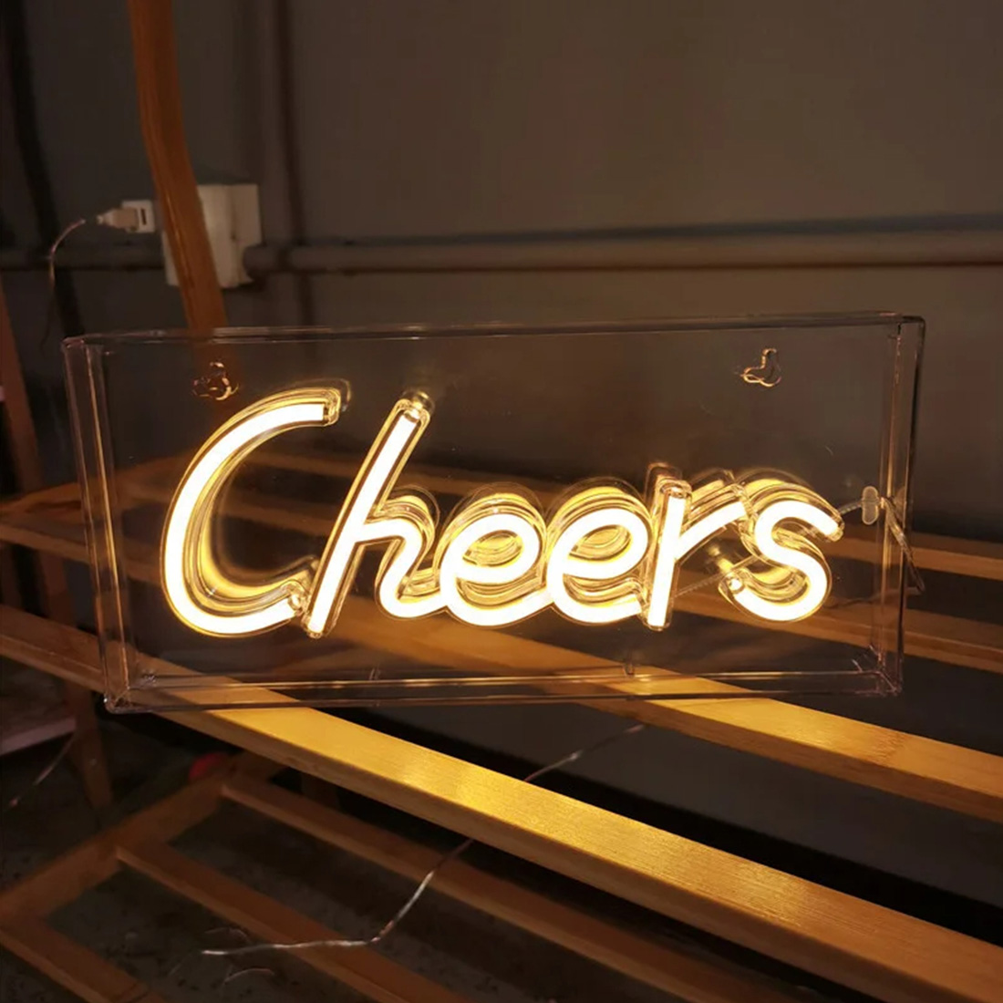 Lâmpada de bar Cheers Neon Sign Light Produzir Imagem