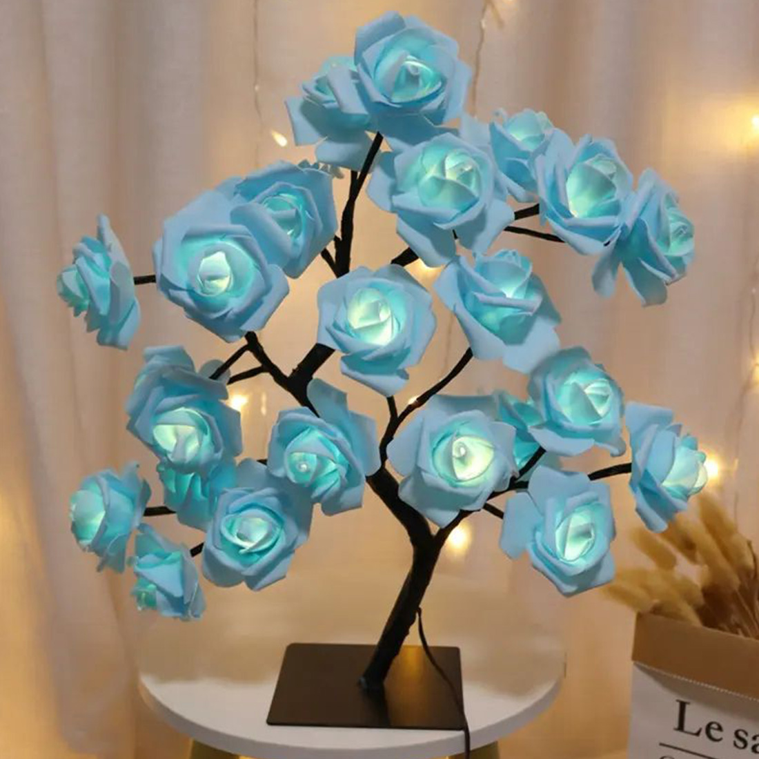 24 luzes LED para árvores de flores rosas