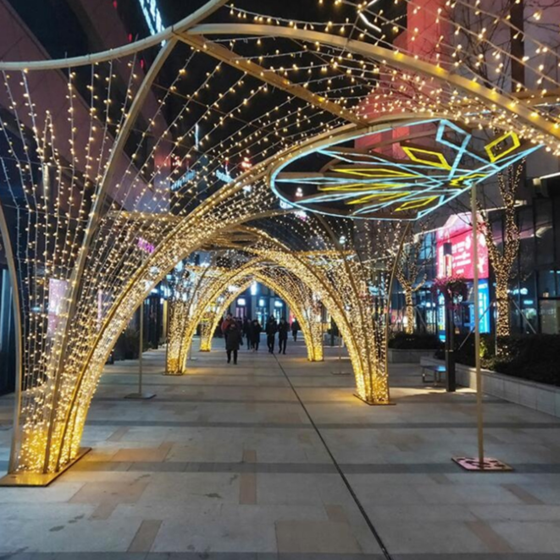 Imagem de cena de luzes de fadas estreladas LED